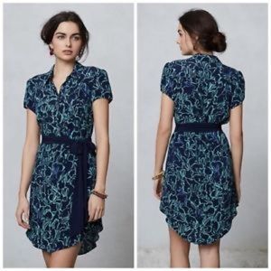 Anthropologie Maeve Bunny print shirt dress